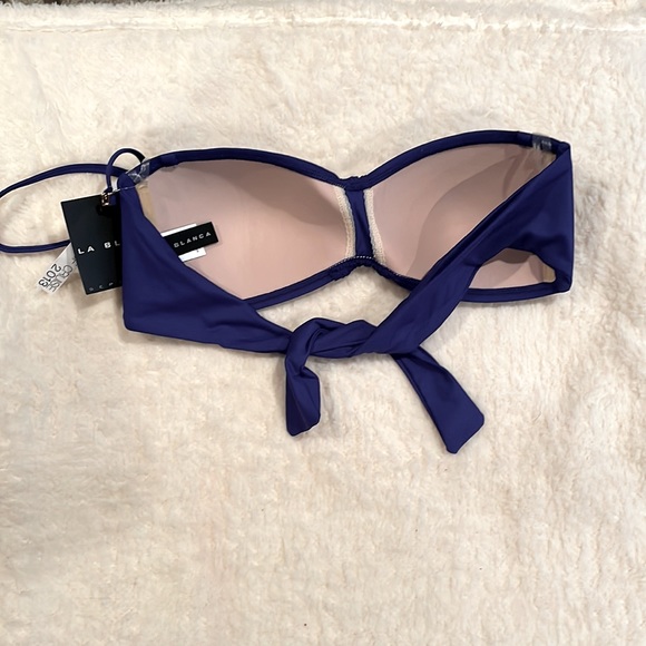 La Blanca Royal Blue Strapless Swim Top Size 8 - Picture 2 of 5
